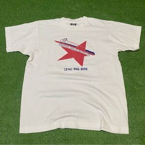 Vintage 80s Greater Dallas Bicyclist Club Logo Graphic Promo T-Shirt Large White